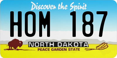 ND license plate HOM187