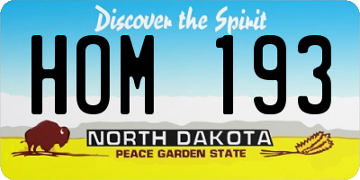 ND license plate HOM193