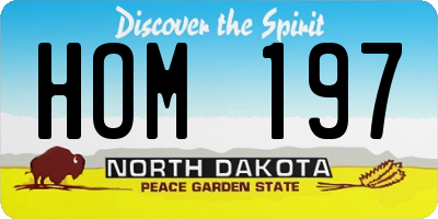 ND license plate HOM197