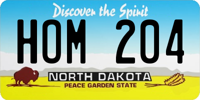ND license plate HOM204
