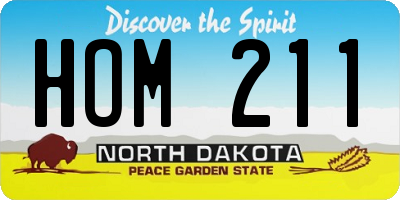 ND license plate HOM211