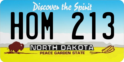 ND license plate HOM213