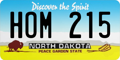 ND license plate HOM215