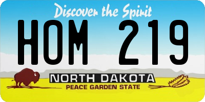 ND license plate HOM219