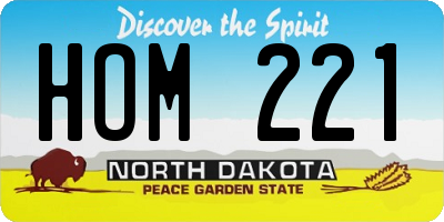 ND license plate HOM221