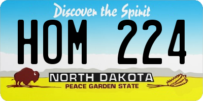 ND license plate HOM224