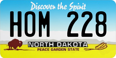 ND license plate HOM228