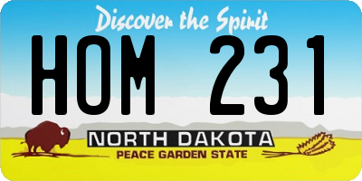 ND license plate HOM231