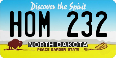 ND license plate HOM232