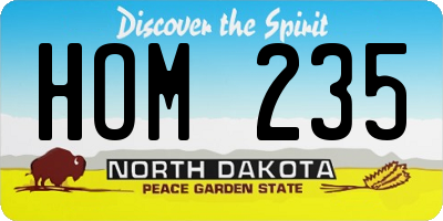 ND license plate HOM235