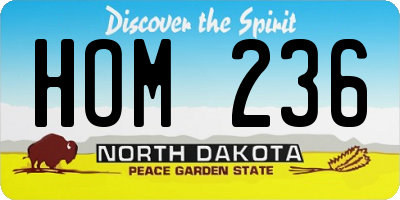 ND license plate HOM236