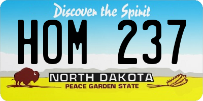 ND license plate HOM237