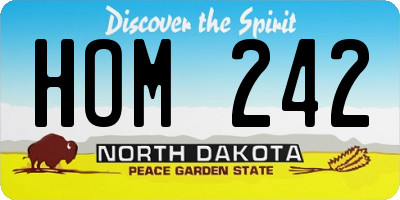 ND license plate HOM242