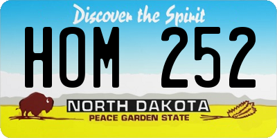 ND license plate HOM252