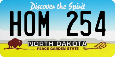 ND license plate HOM254