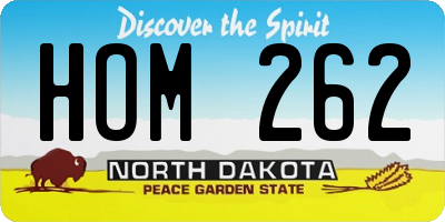 ND license plate HOM262