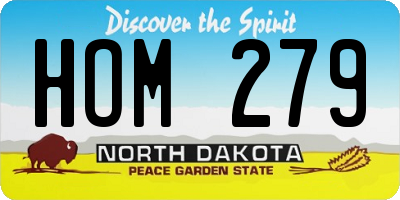 ND license plate HOM279