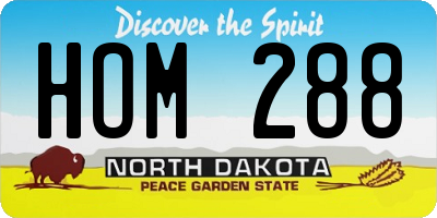 ND license plate HOM288
