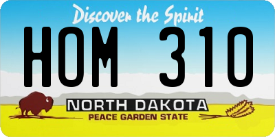 ND license plate HOM310