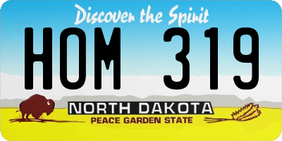 ND license plate HOM319