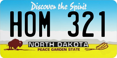 ND license plate HOM321
