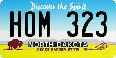 ND license plate HOM323