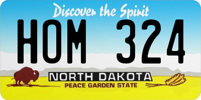 ND license plate HOM324