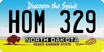 ND license plate HOM329