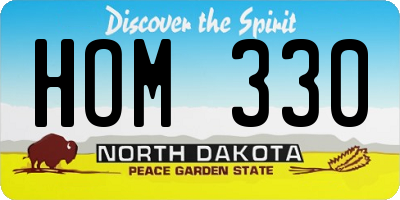ND license plate HOM330