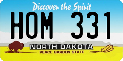 ND license plate HOM331