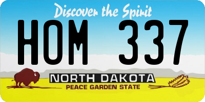 ND license plate HOM337