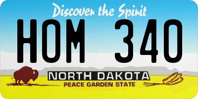ND license plate HOM340