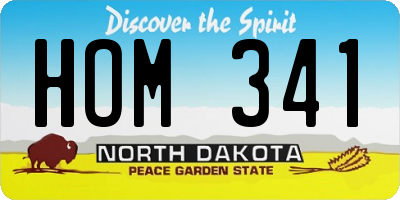 ND license plate HOM341