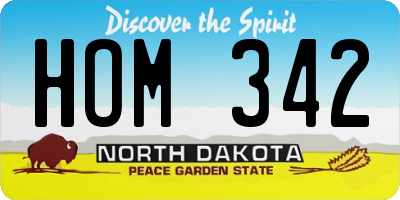 ND license plate HOM342