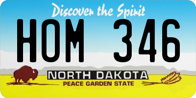 ND license plate HOM346