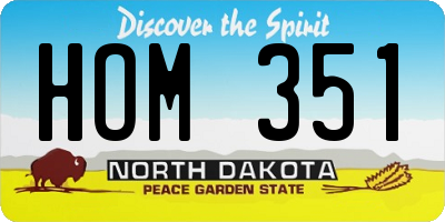ND license plate HOM351