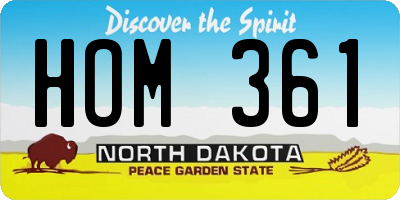 ND license plate HOM361