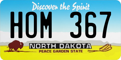 ND license plate HOM367