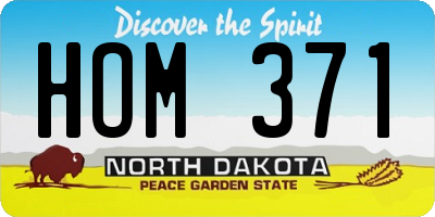 ND license plate HOM371