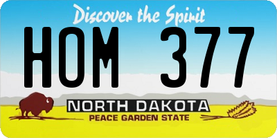 ND license plate HOM377