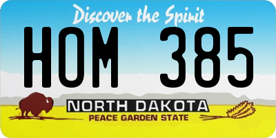 ND license plate HOM385