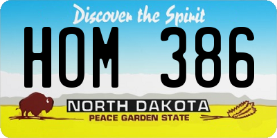 ND license plate HOM386