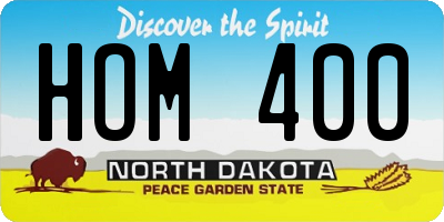ND license plate HOM400