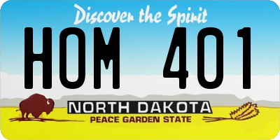 ND license plate HOM401