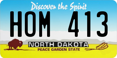 ND license plate HOM413