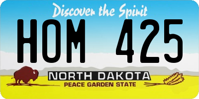 ND license plate HOM425