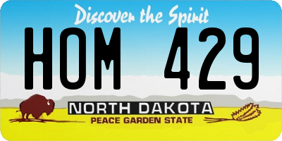 ND license plate HOM429
