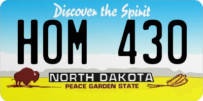 ND license plate HOM430