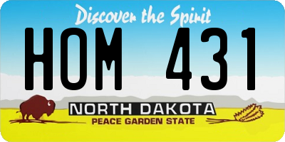 ND license plate HOM431