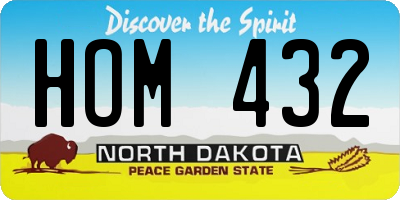 ND license plate HOM432